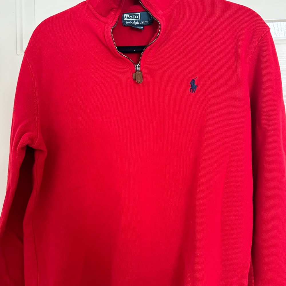 Ralph Lauren Vibrant Red Quarter-Zip Sweater